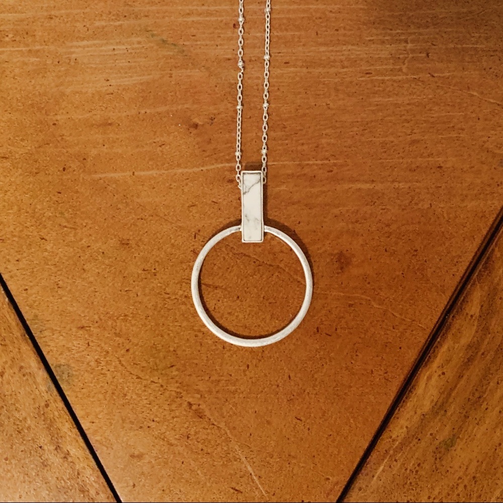 Silver Necklace with howlite